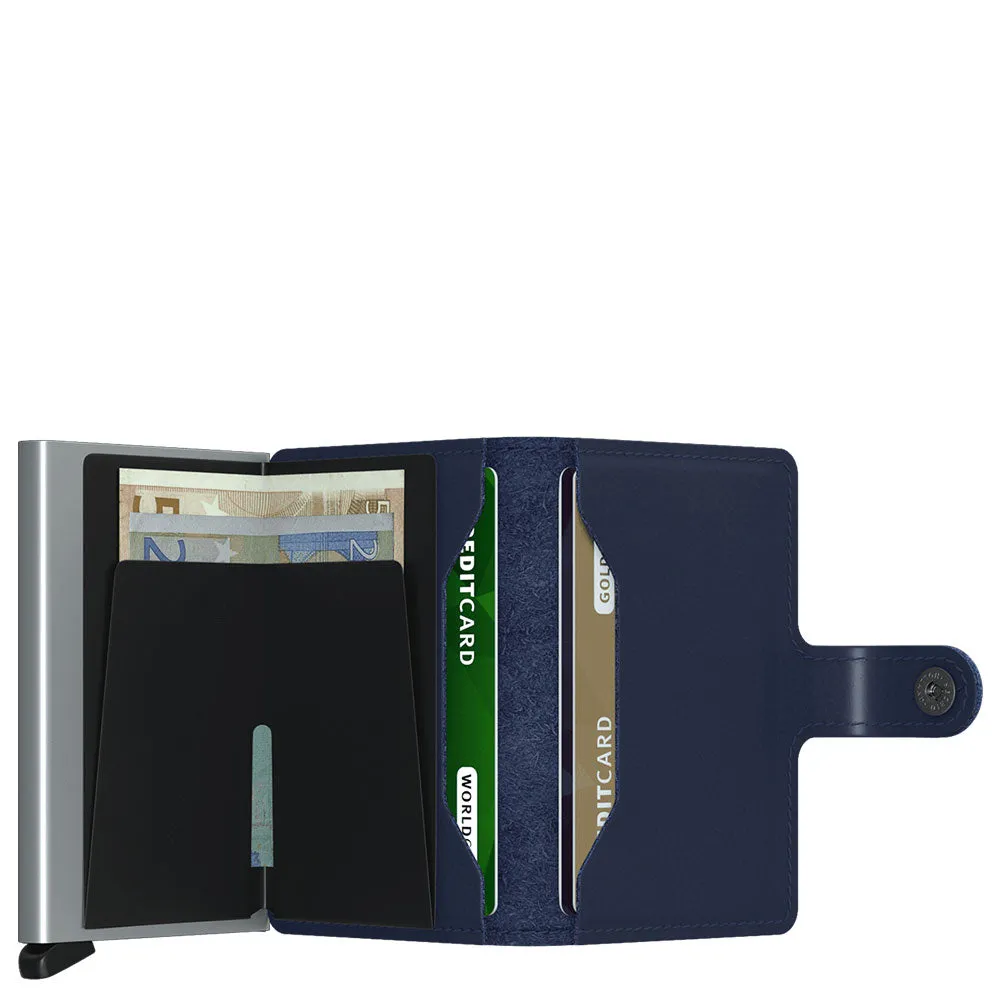 Porta Carte con Clip SECRID linea Original in Pelle Navy con RFID
