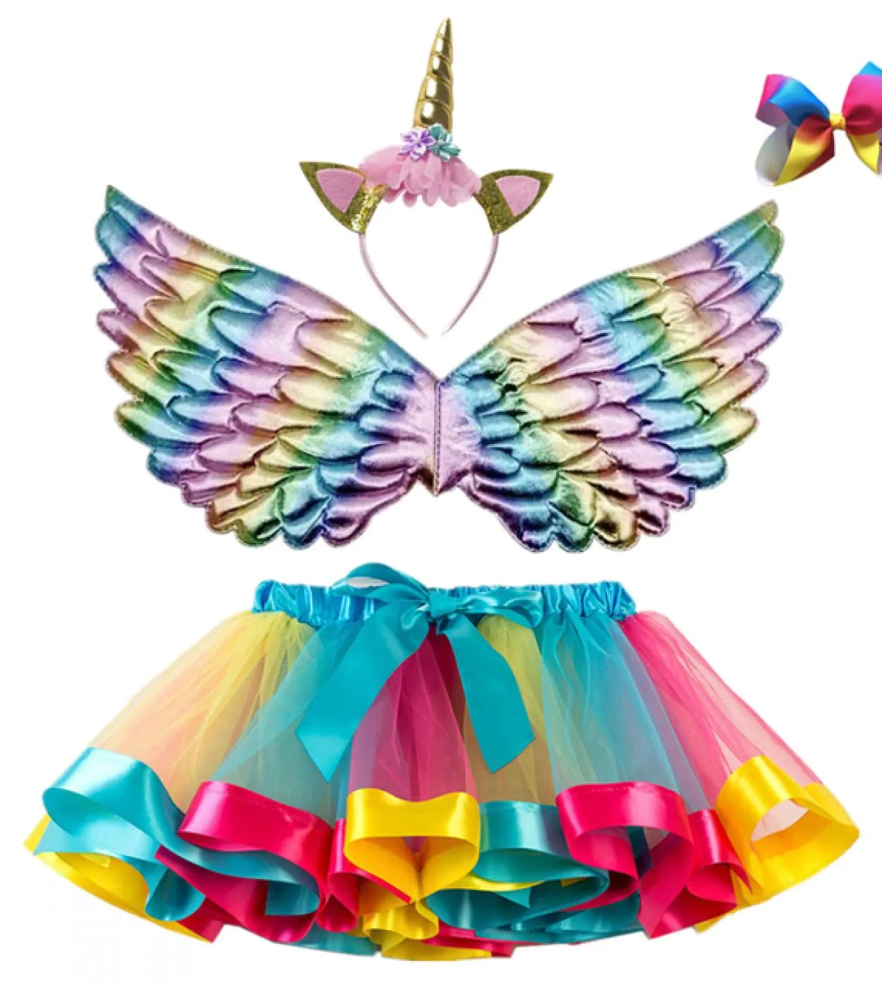 Principessa Ragazza Gonna Unicorno Gonna Tutu Soffice Colorata Copricapo Gratuito Gonne Arcobaleno Carino Baby Pettiskirt Sottog