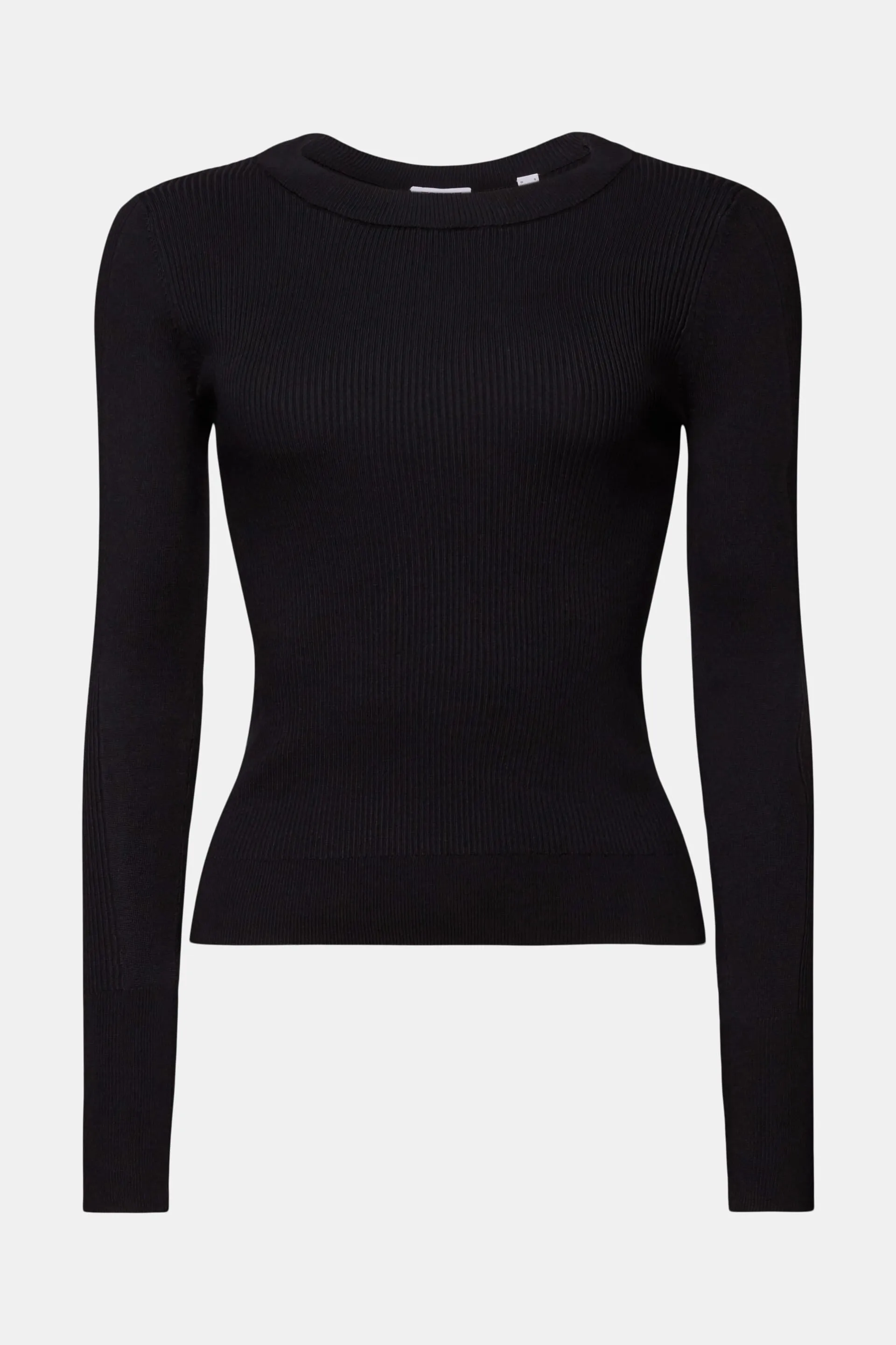 Pullover girocollo in maglia a coste