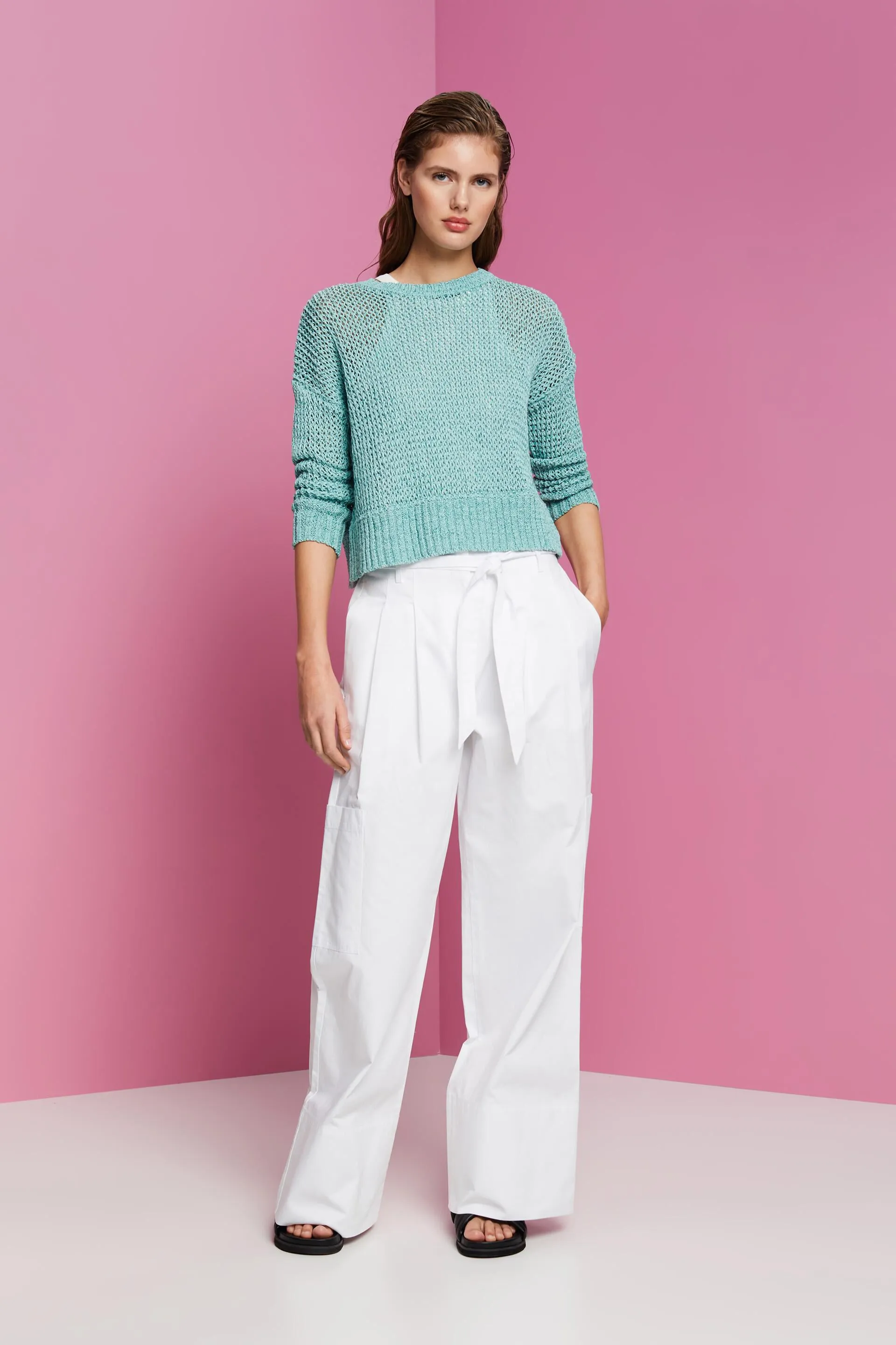 Pullover in filato di fettuccia