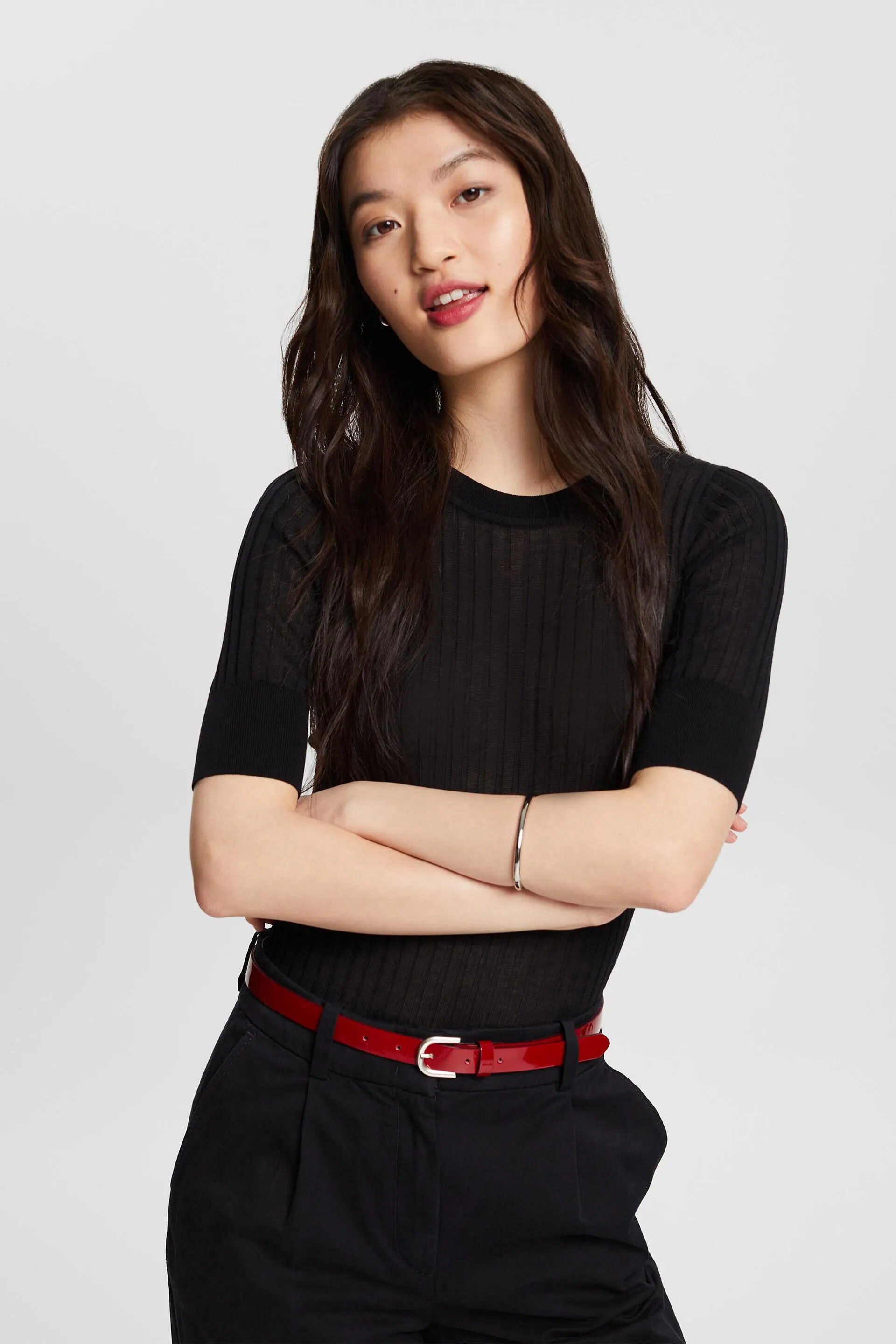 Pullover in maglia a coste