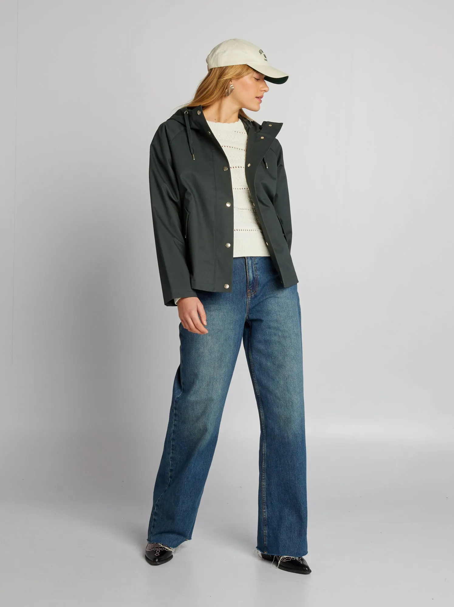 Pullover in maglia traforata - BIANCO