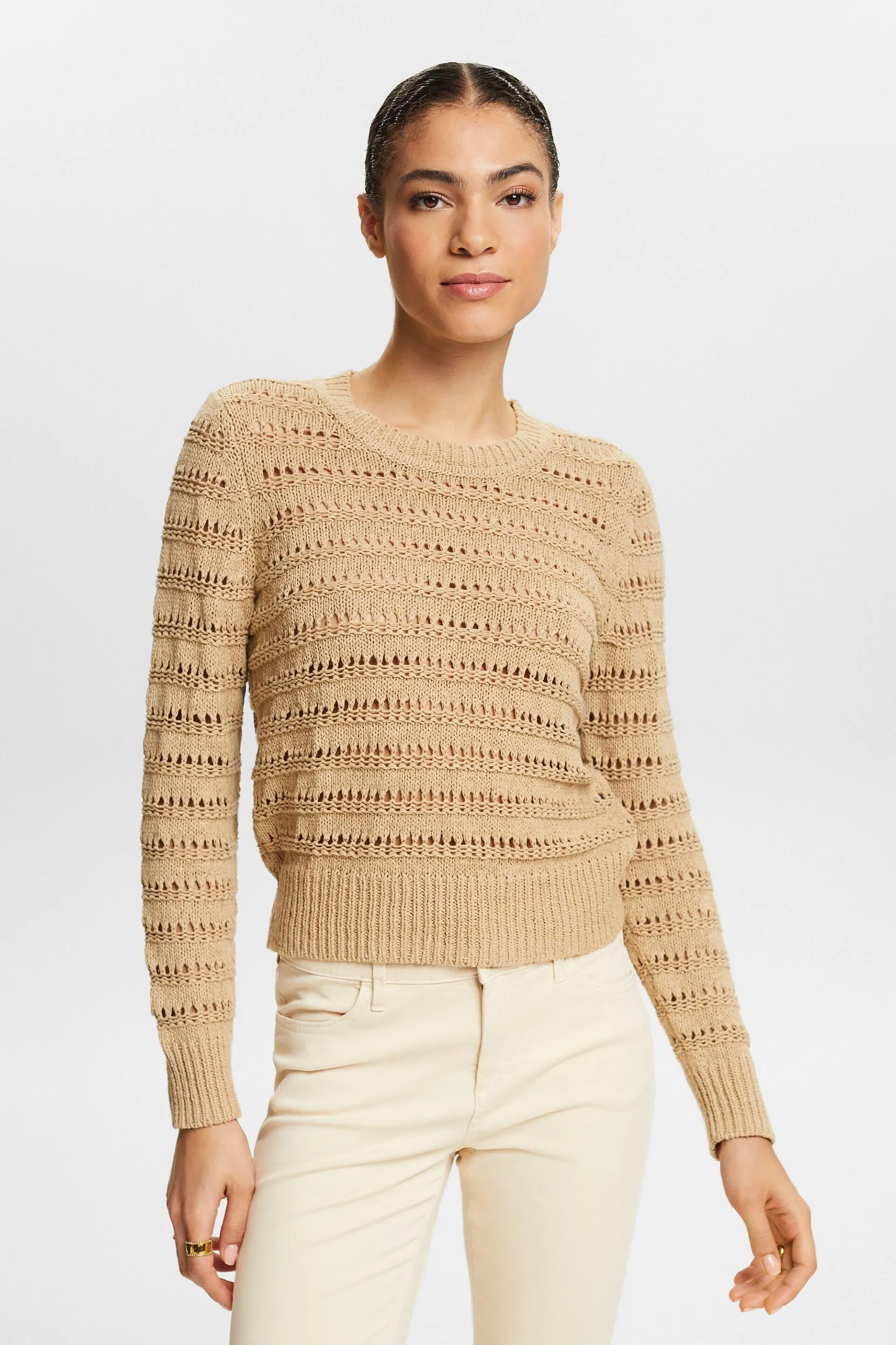 Pullover in maglia traforata