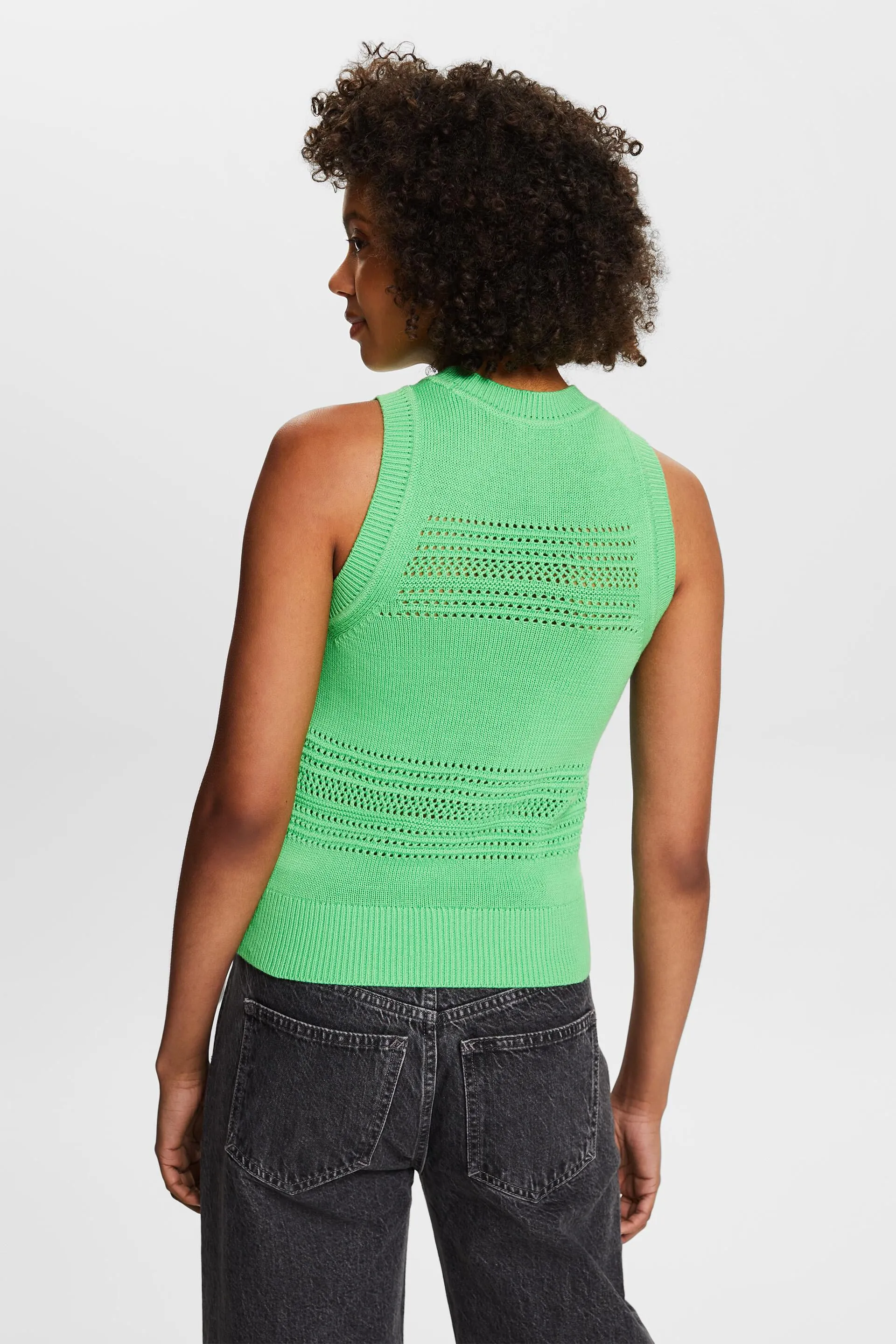 Pullover in mesh senza maniche