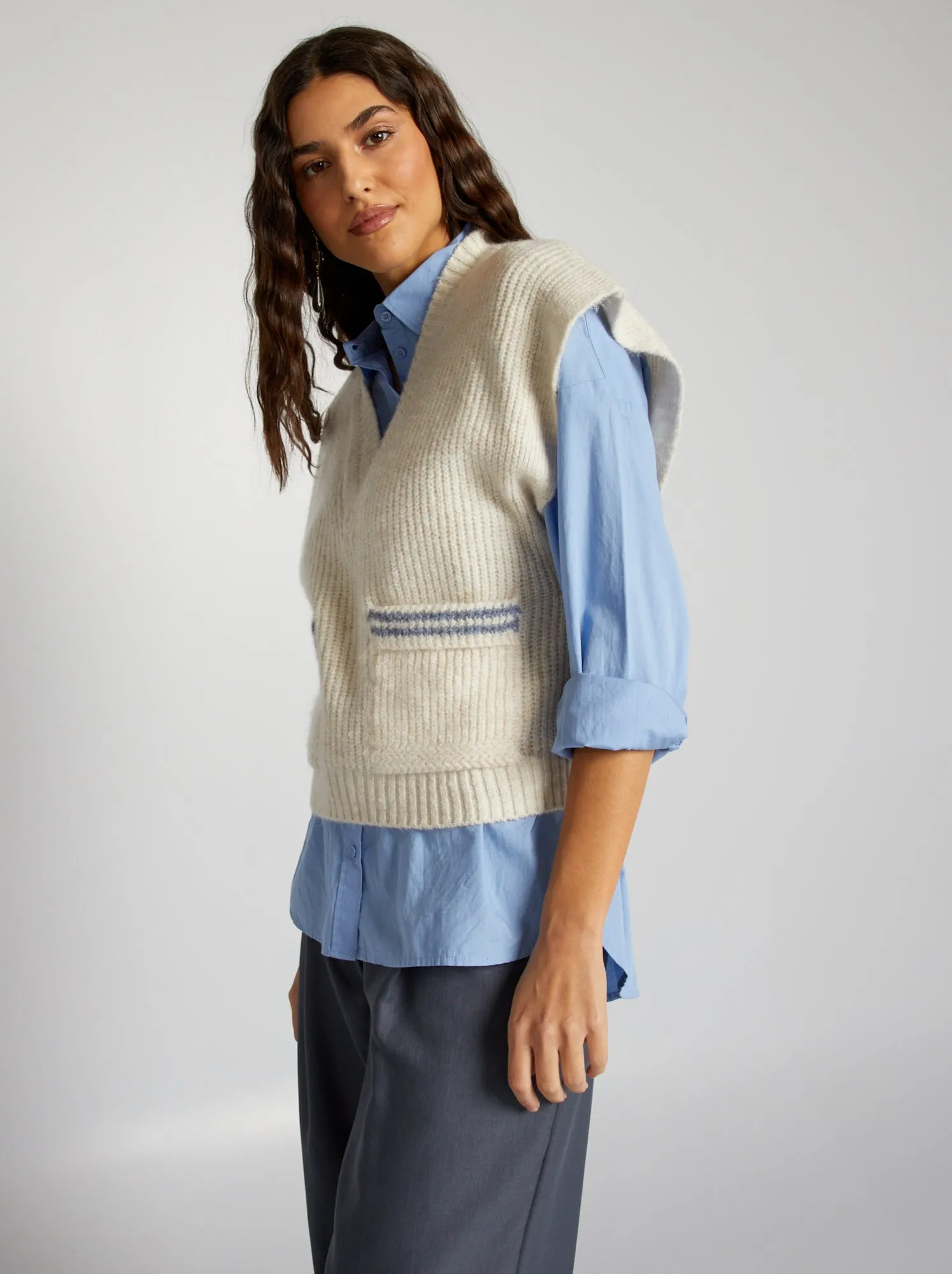 Pullover senza maniche - BIANCO