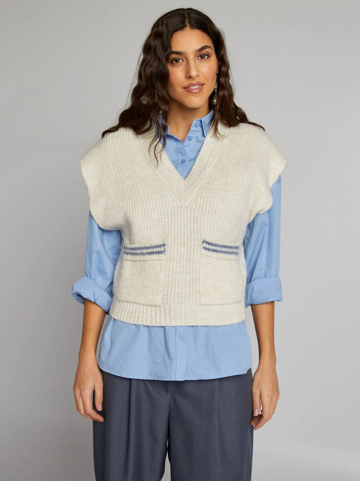 Pullover senza maniche - BIANCO