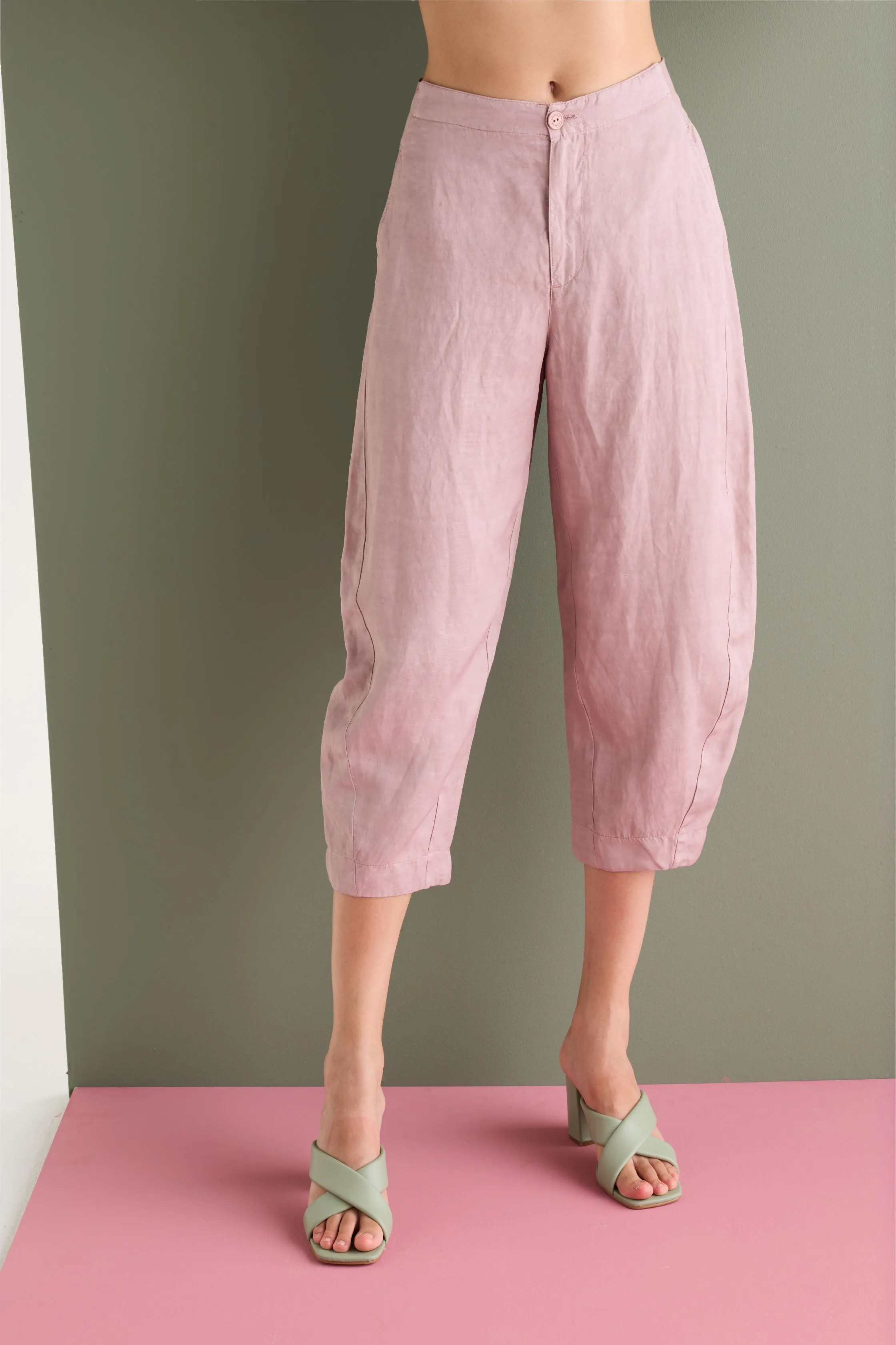 Relaxed-Fit Cropped Trousers Garment Dyed 06LU 7083