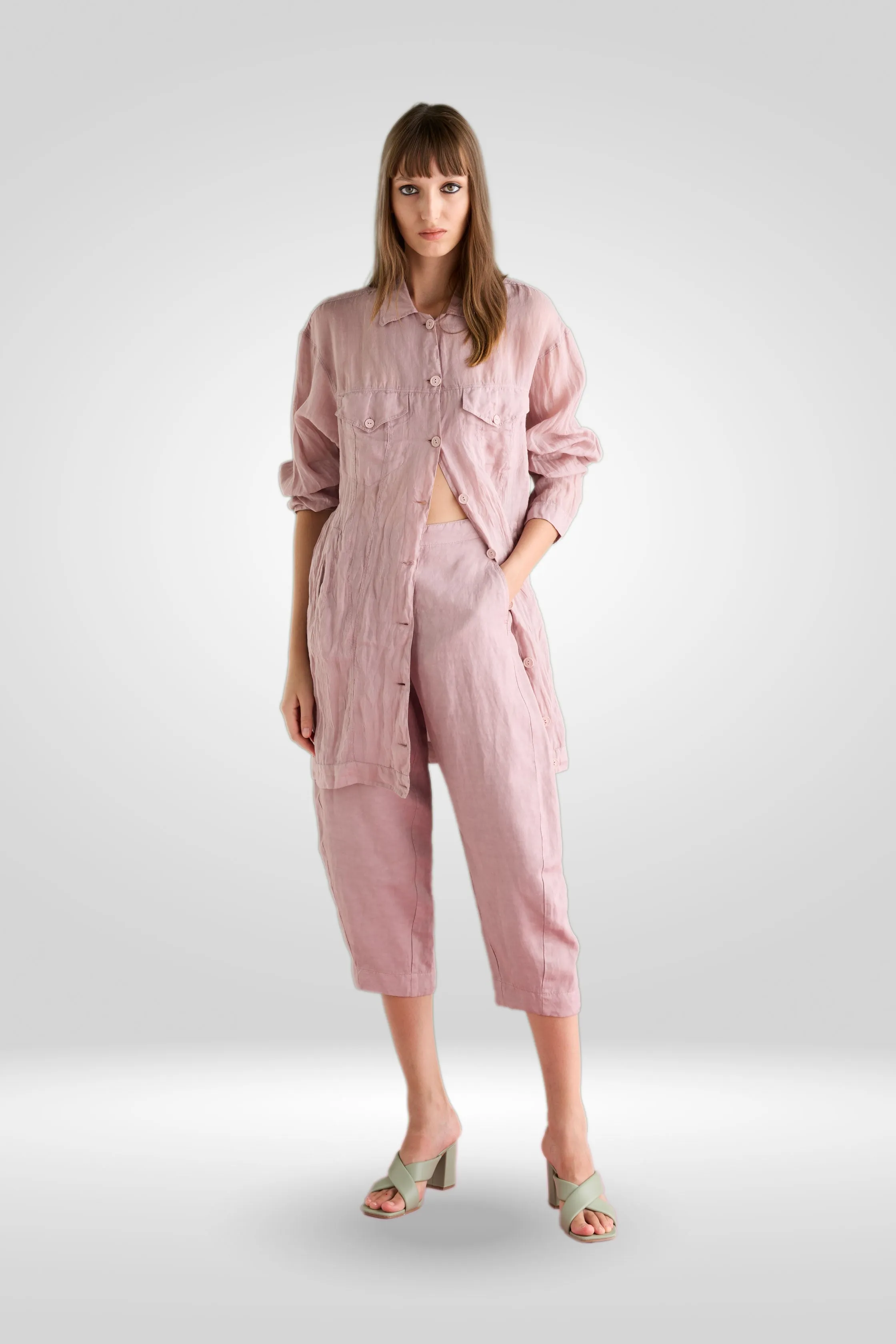 Relaxed-Fit Cropped Trousers Garment Dyed 06LU 7083