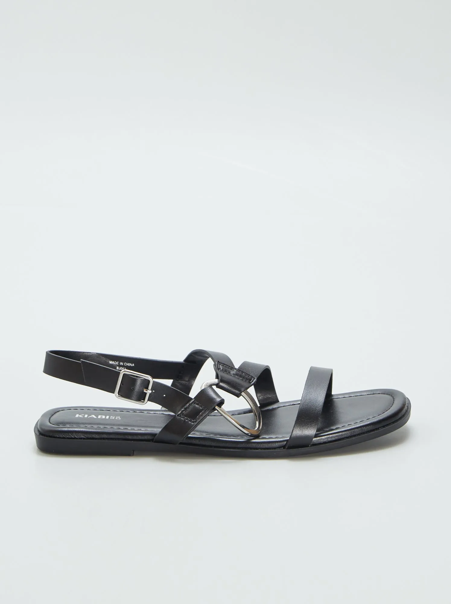 Sandali con cinturini fantasia - NERO