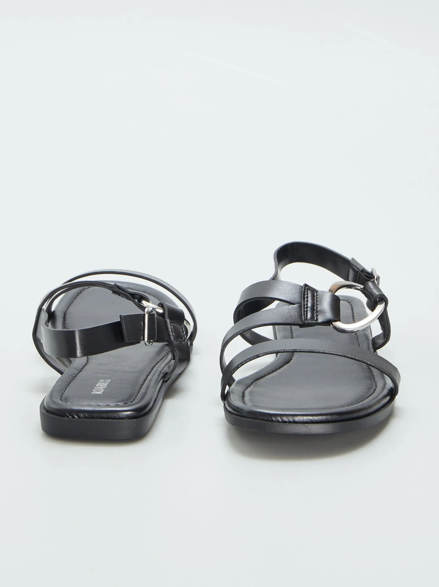 Sandali con cinturini fantasia - NERO