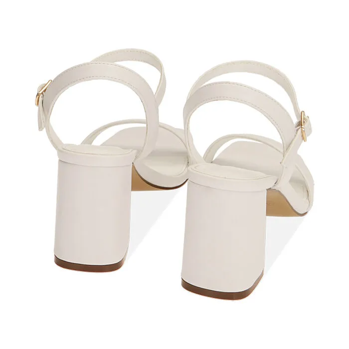 Sandali minimal bianchi, tacco 7,5 cm