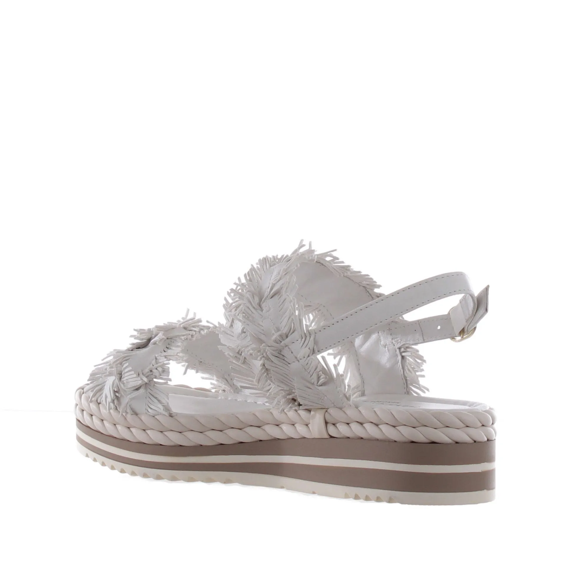 Sandalo milan in pelle con frange