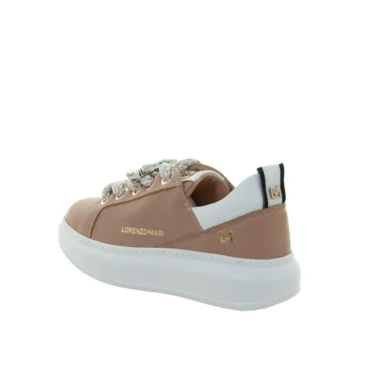 SCARPE DONNA LORENZO MARI SNEAKER BETTY IN PELLE NUDE BIANCO  