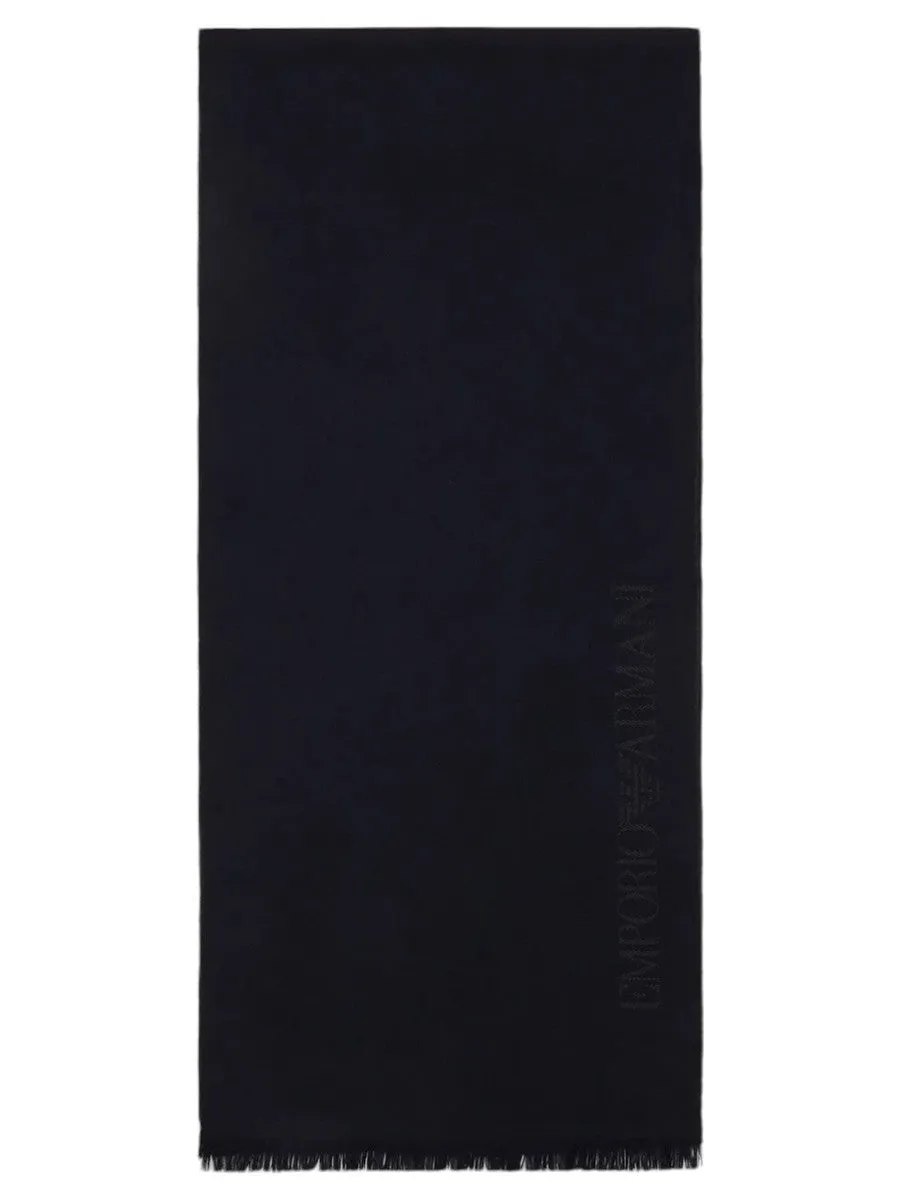 Sciarpa in lana con logo lettering jacquard