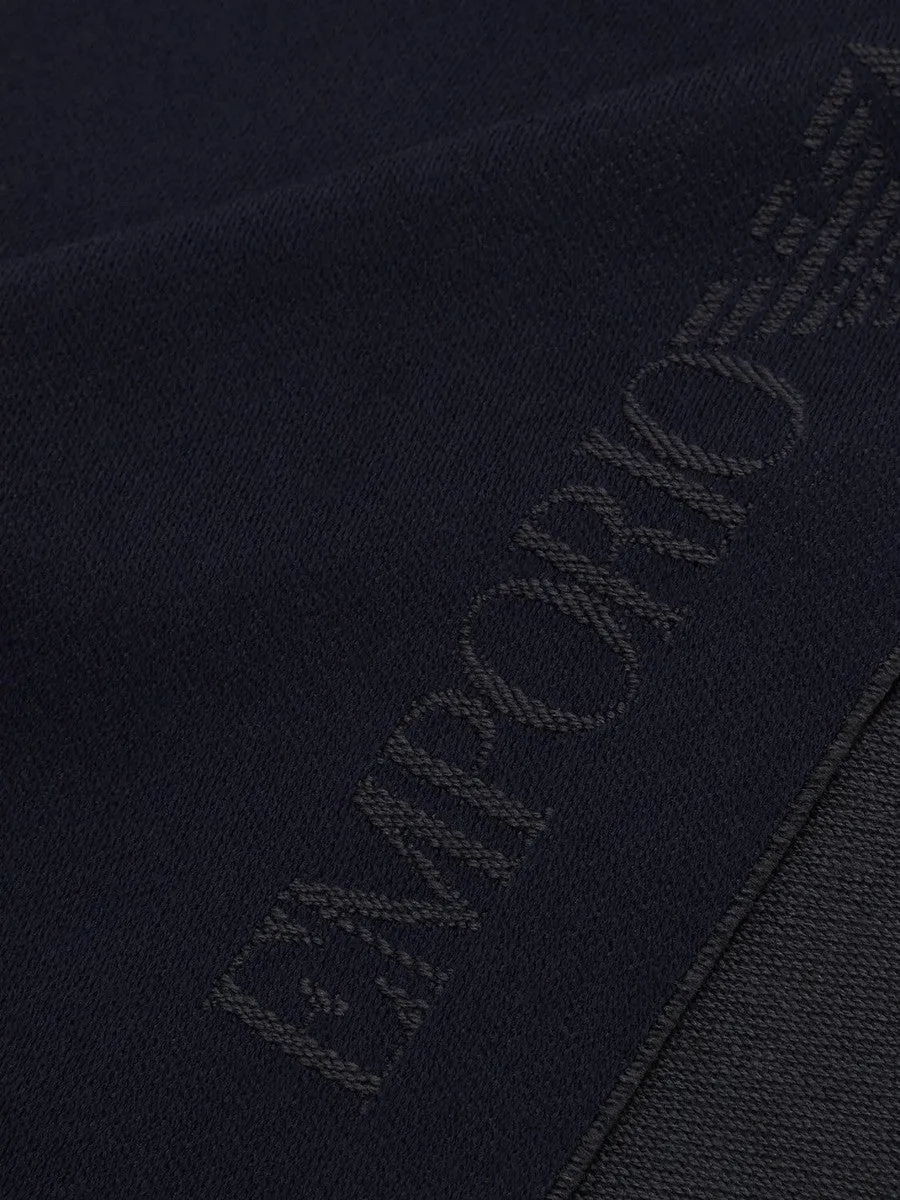 Sciarpa in lana con logo lettering jacquard