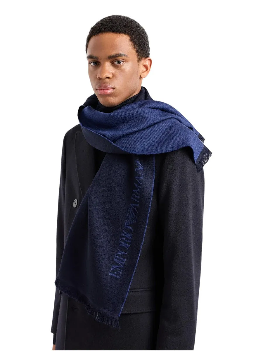 Sciarpa in lana con logo lettering jacquard