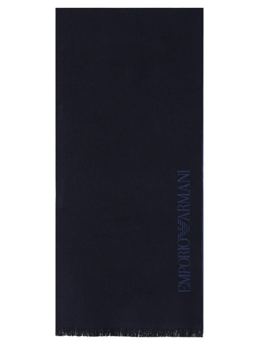 Sciarpa in lana con logo lettering jacquard