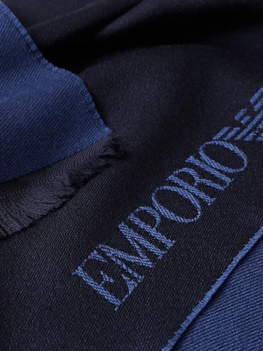 Sciarpa in lana con logo lettering jacquard