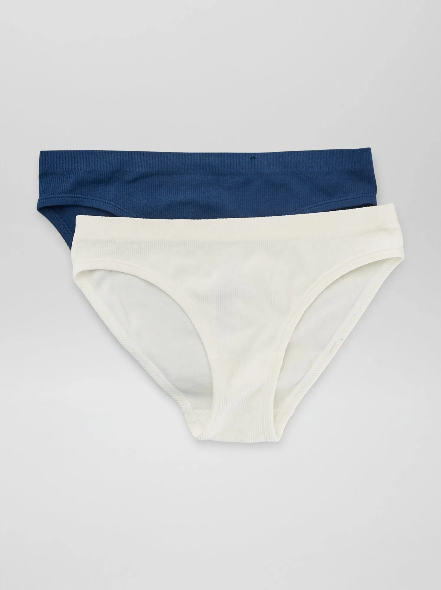 Set di 2 slip in maglia a coste 'Envie de Lingerie' - blu marine