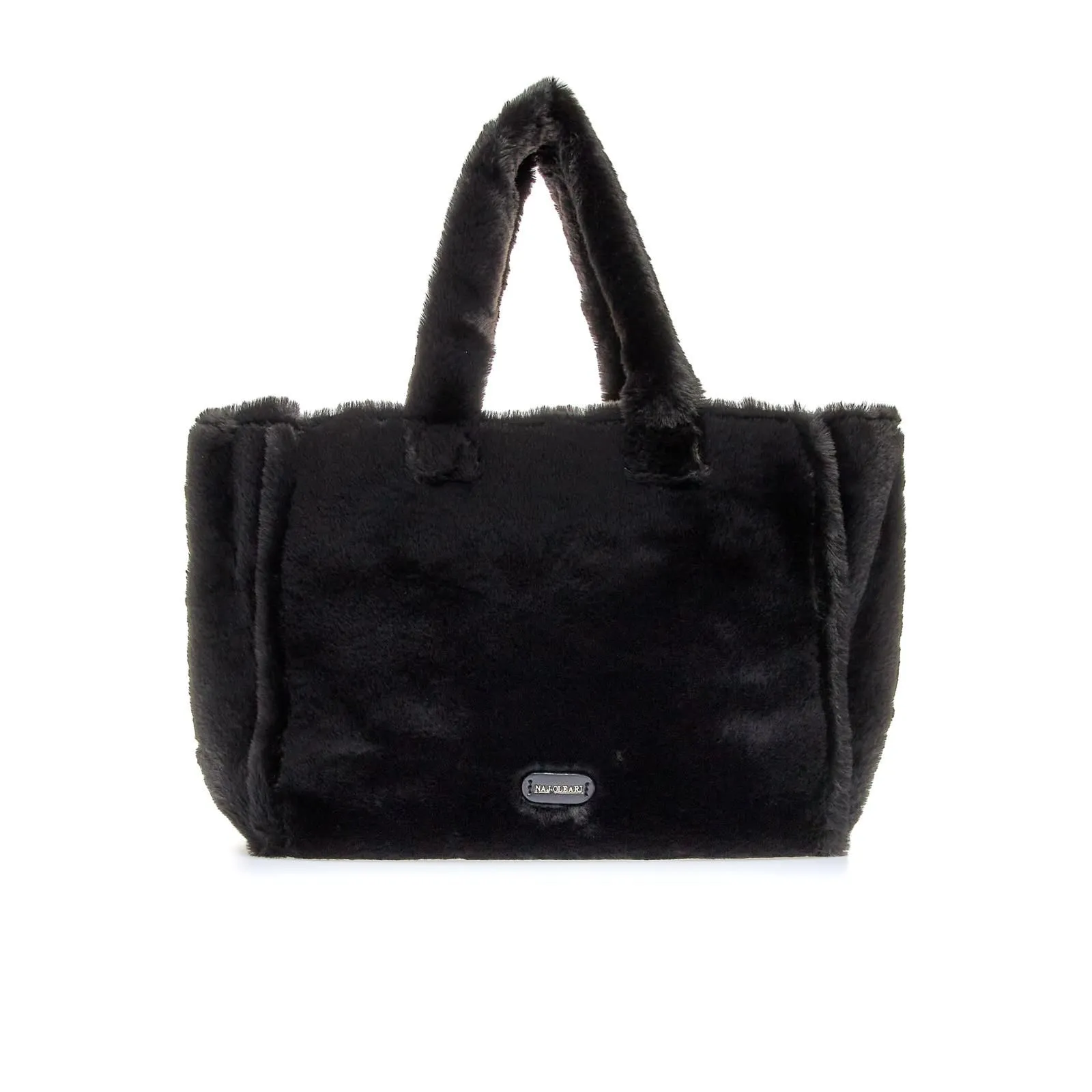Shopper nera in morbido peluche