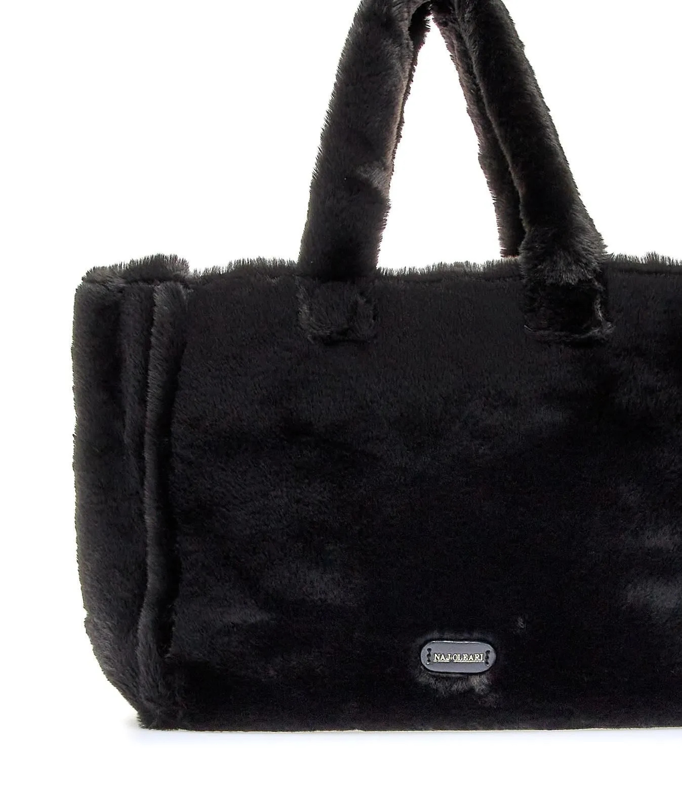 Shopper nera in morbido peluche