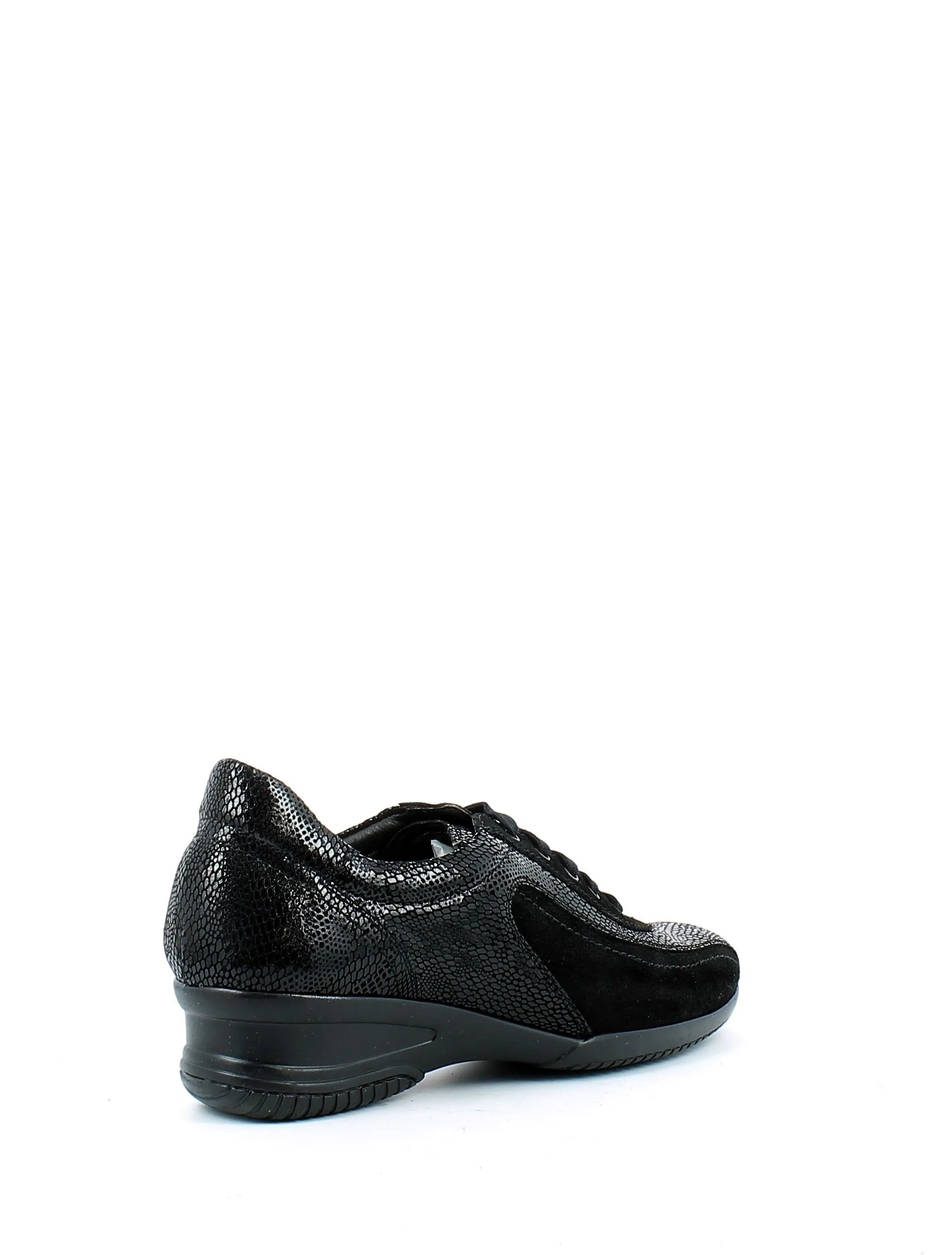 Slight  Sneaker in pelle vipera e camoscio nero 
