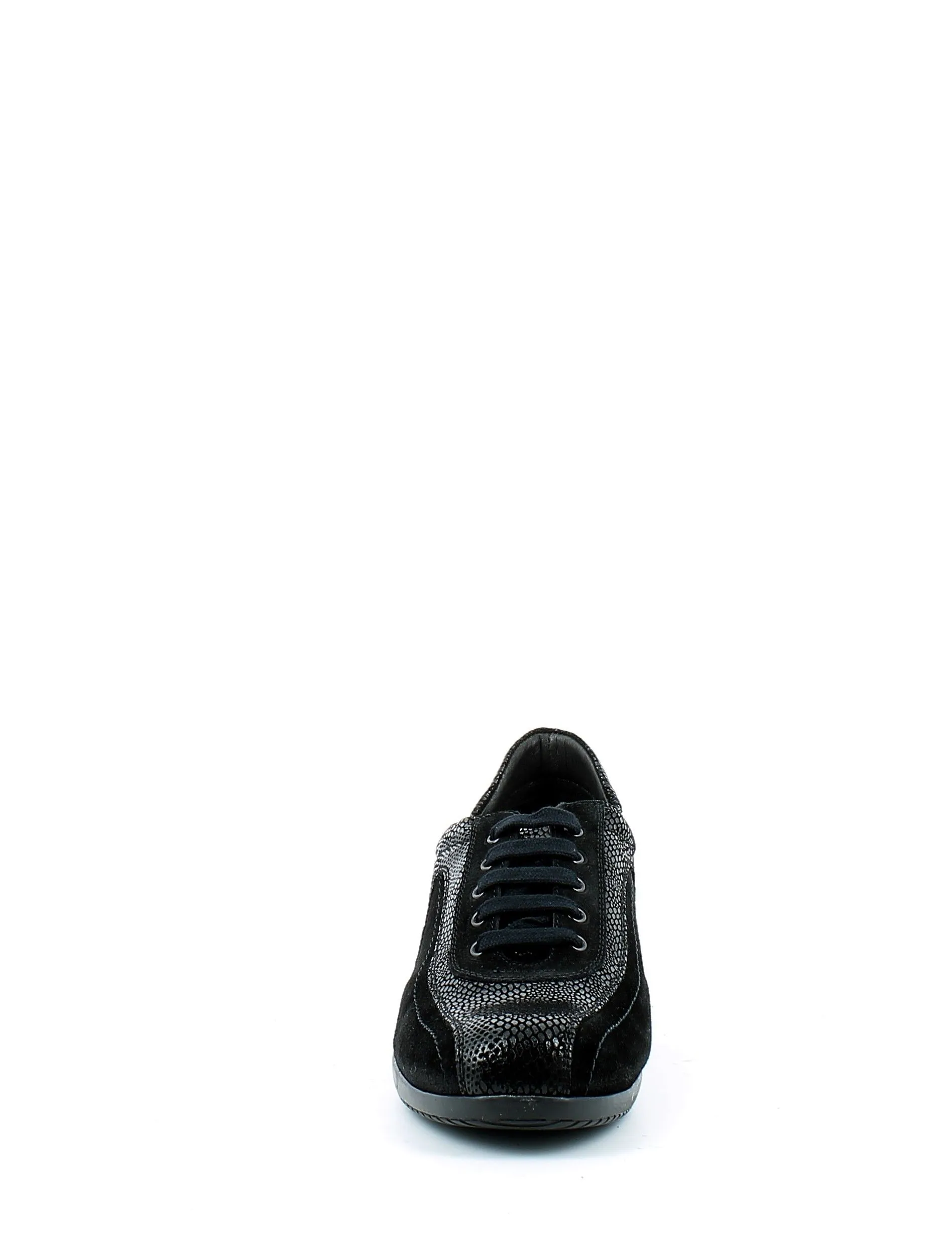 Slight  Sneaker in pelle vipera e camoscio nero 