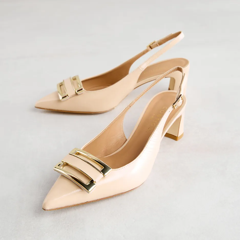 Slingback Nude con Fibbia