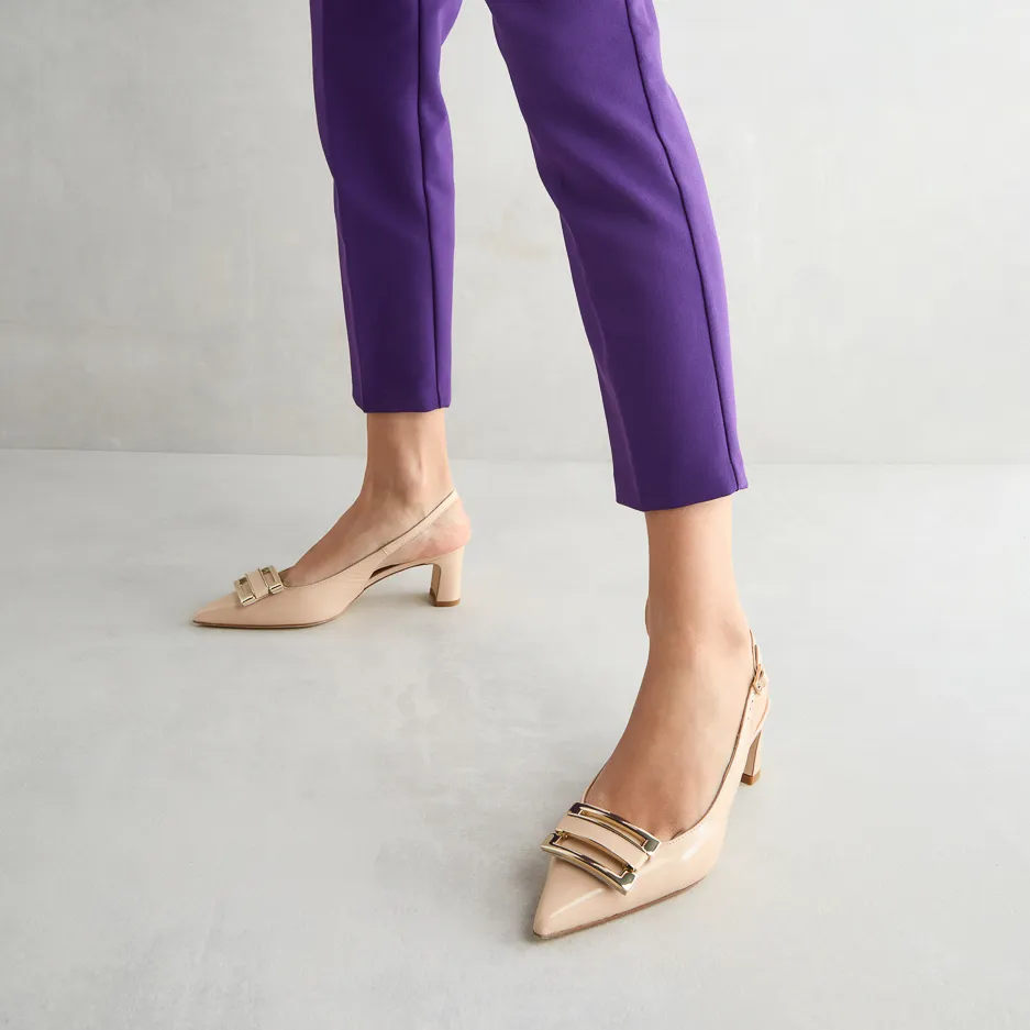 Slingback Nude con Fibbia