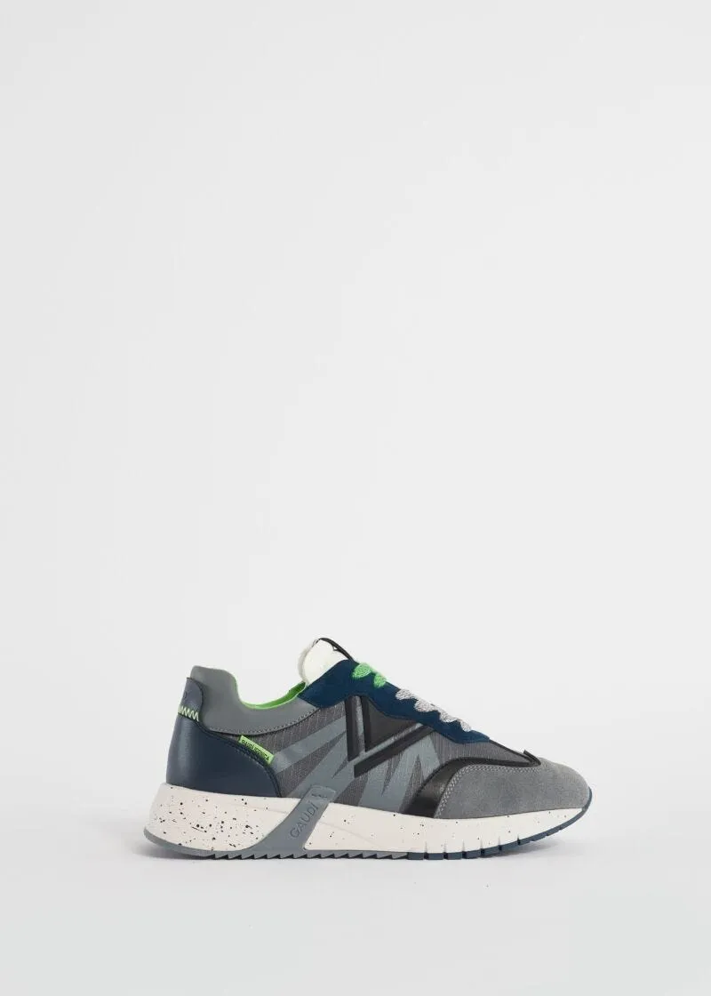 Sneaker running in suede e nylon