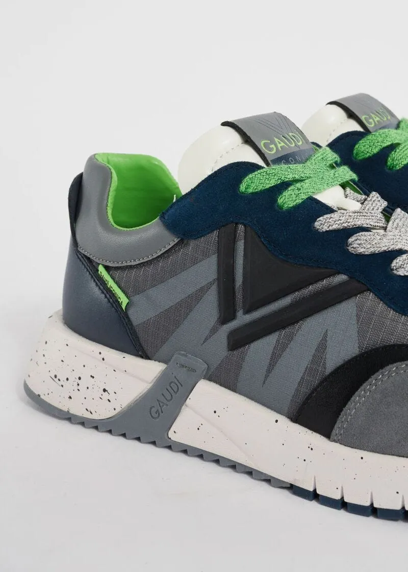 Sneaker running in suede e nylon
