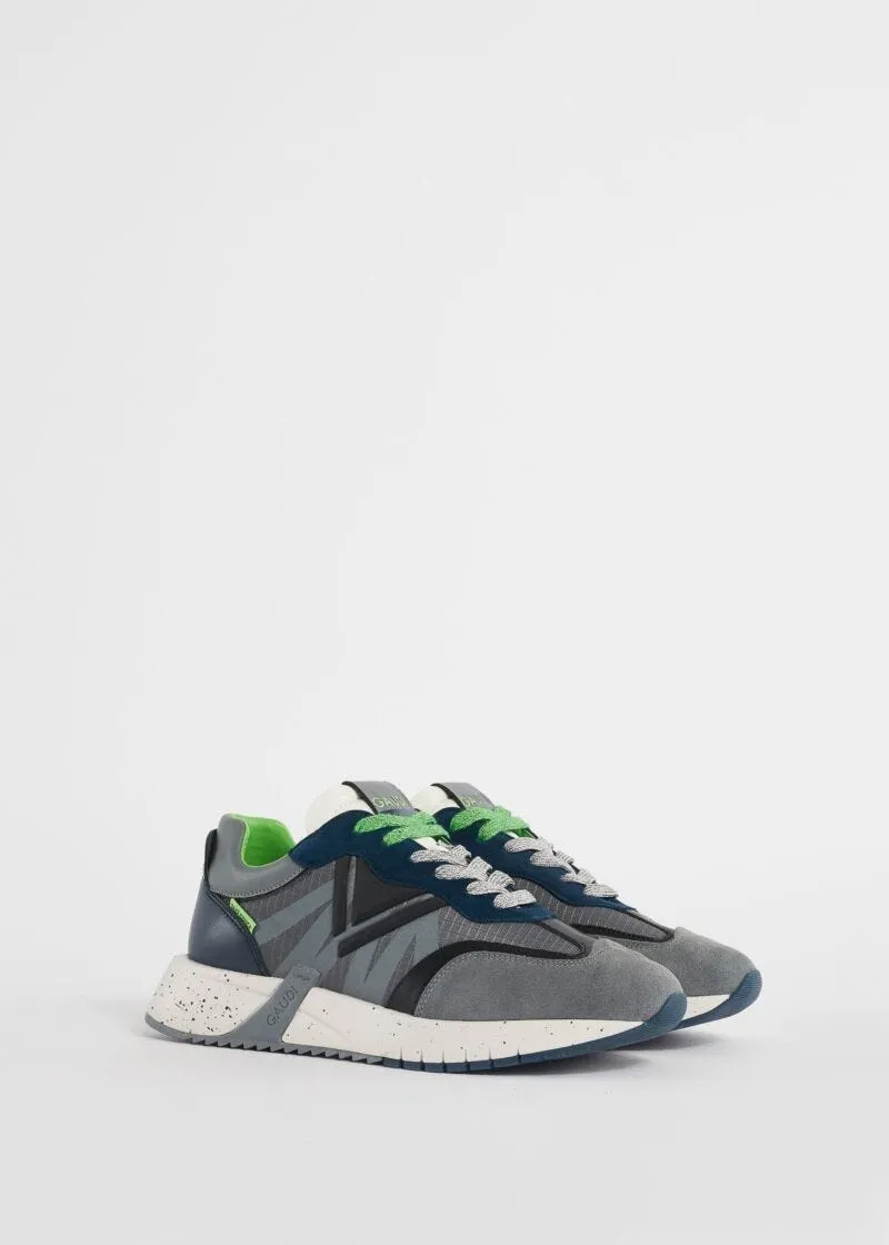 Sneaker running in suede e nylon