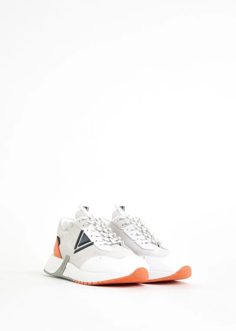 Sneaker running in suede e pelle