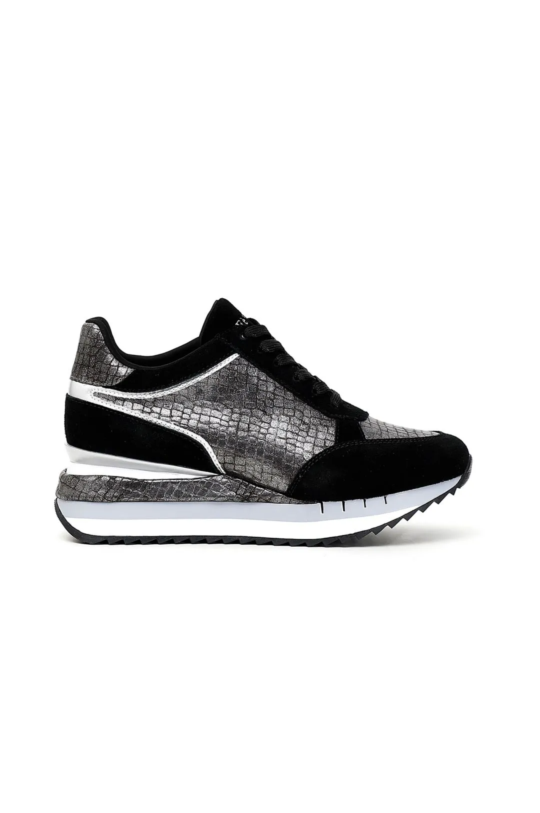 sneakers in crosta e similpelle stampa cocco