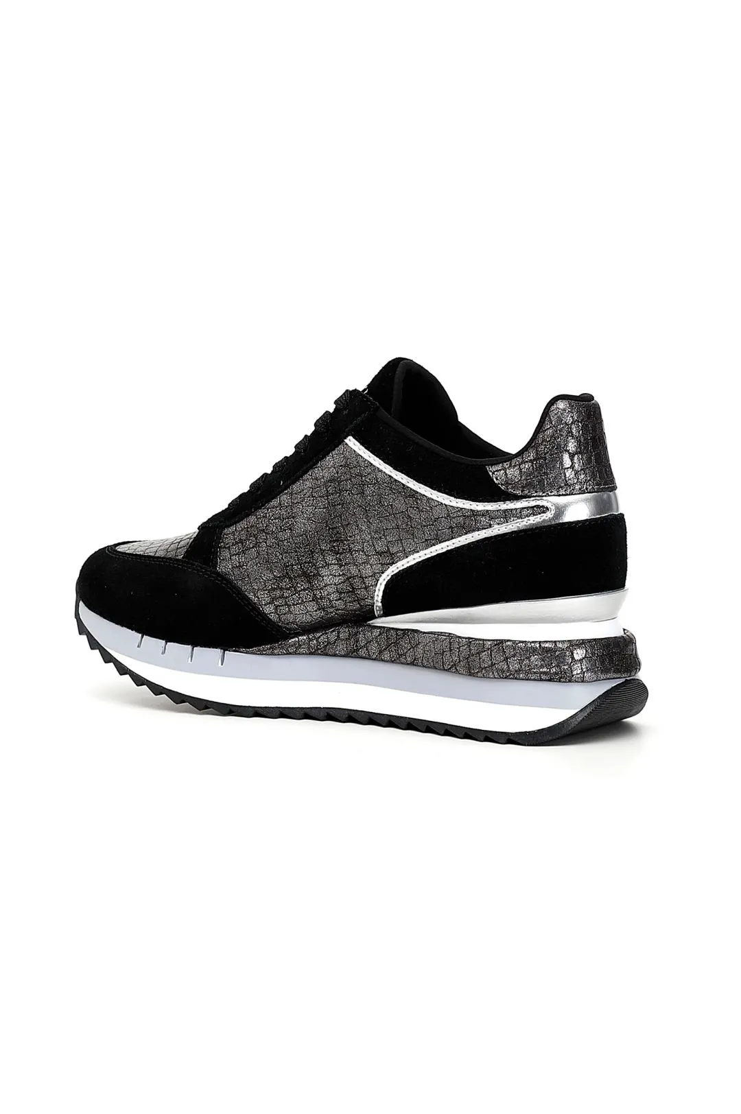sneakers in crosta e similpelle stampa cocco