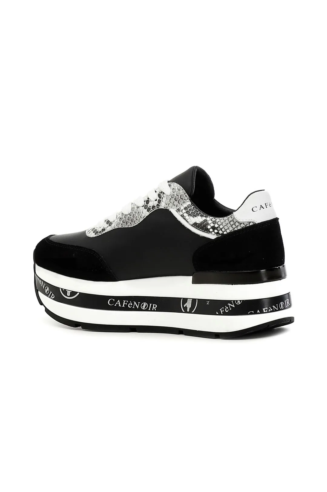 sneakers in pelle con dettaglio stella e zeppa