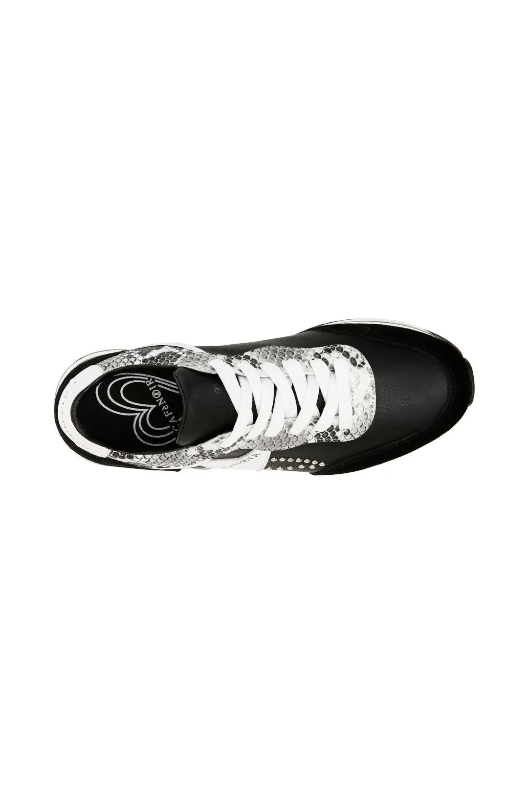 sneakers in pelle con dettaglio stella e zeppa