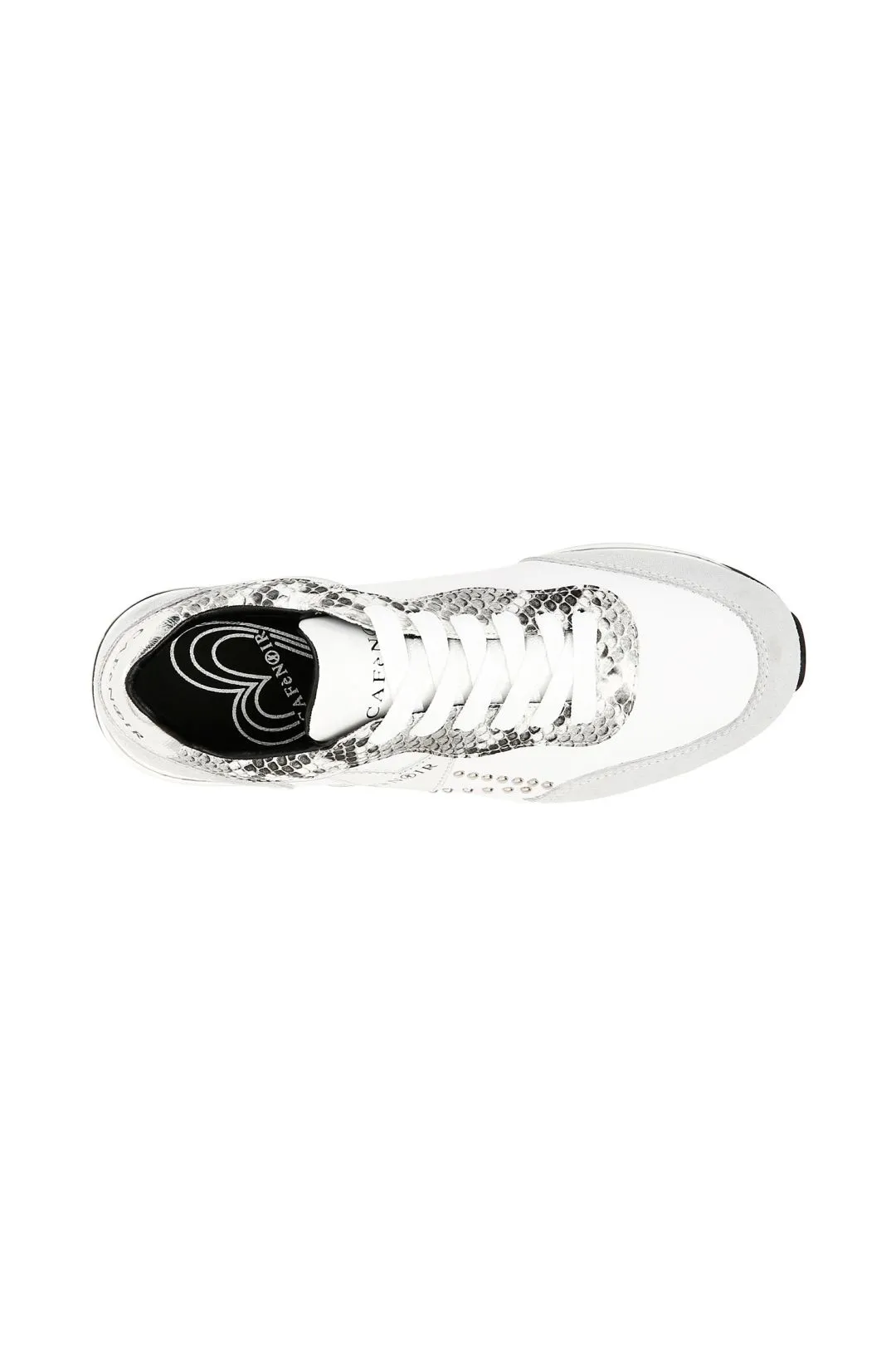 sneakers in pelle con dettaglio stella e zeppa