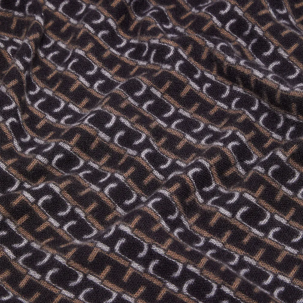 Stola Donna 180 x 70 cm LIU JO in Tessuto Garzato stampa Monogram Marrone