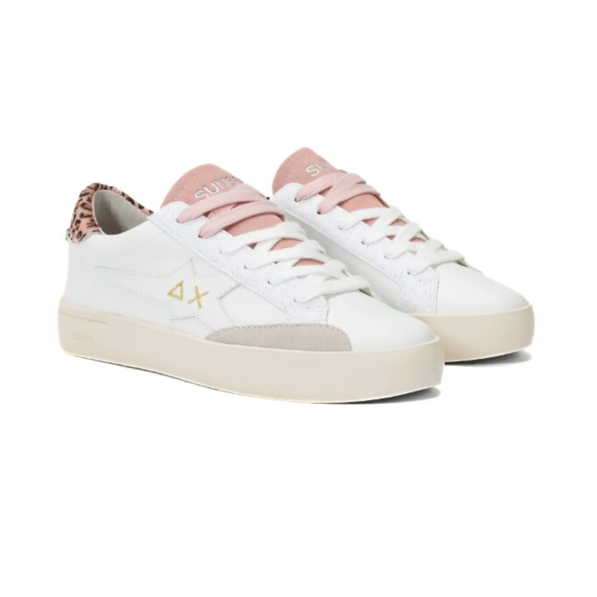 SUN68 SNEAKER Z44114-0104 BIANCO ROSA  