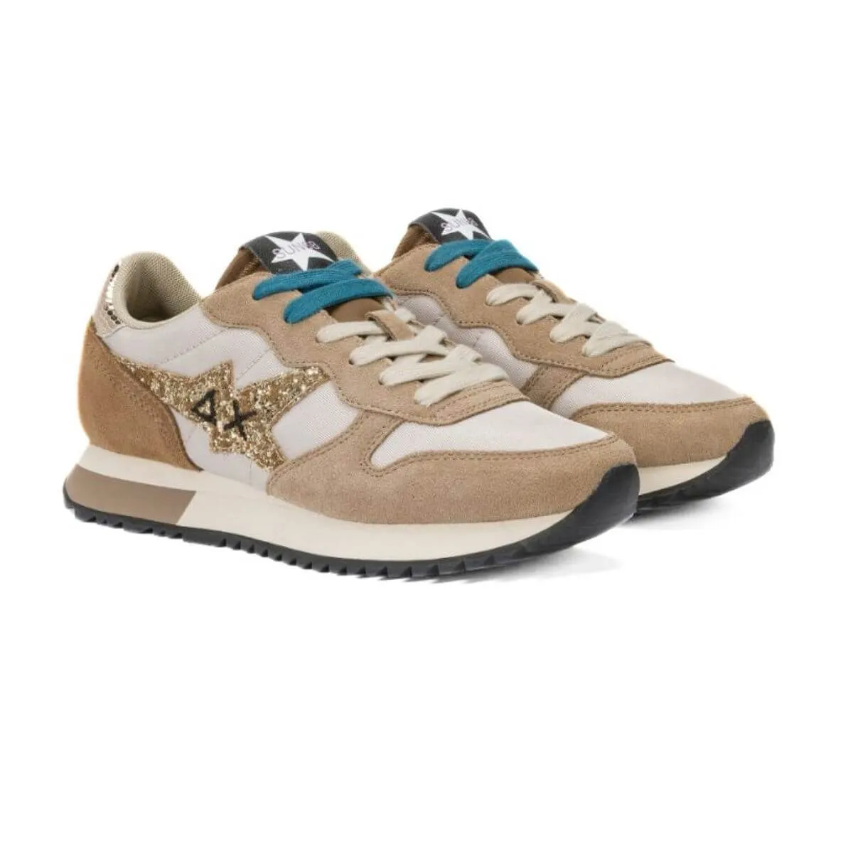 SUN68 SNEAKER Z44210-16 GLITTER BEIGE  