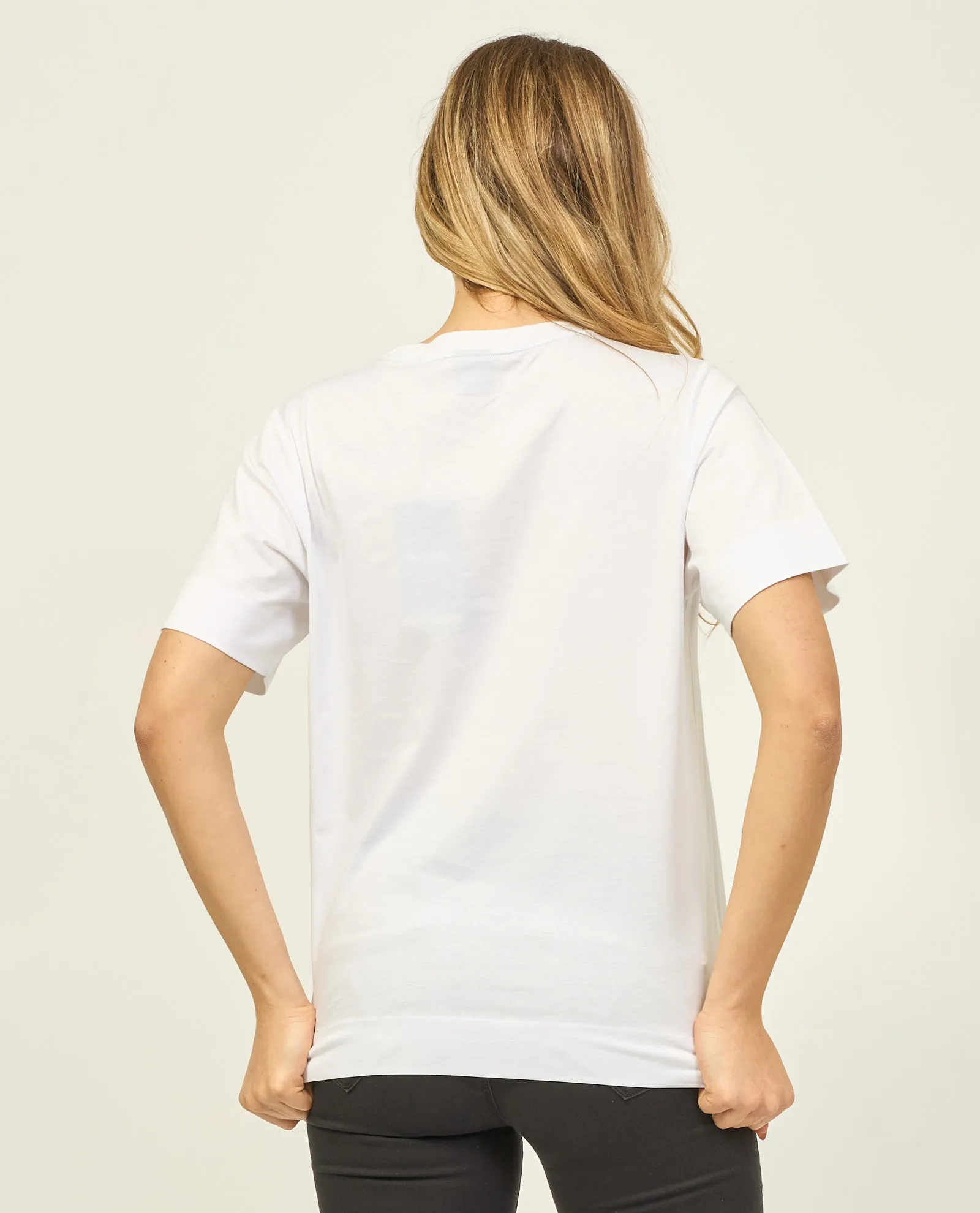 T-shirt girocollo donna Boss con monogramma ricamato