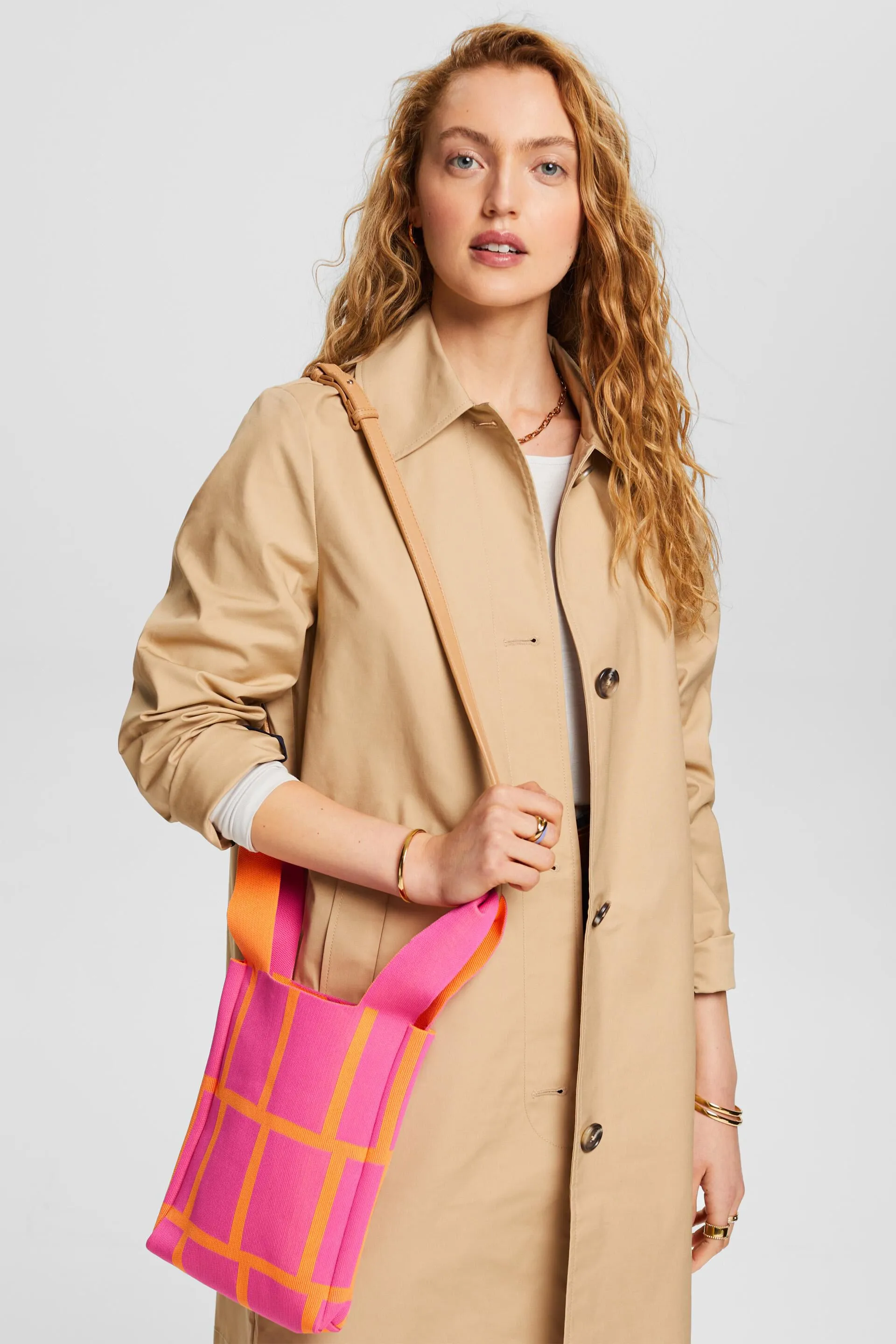 Tote bag con motivo a quadri