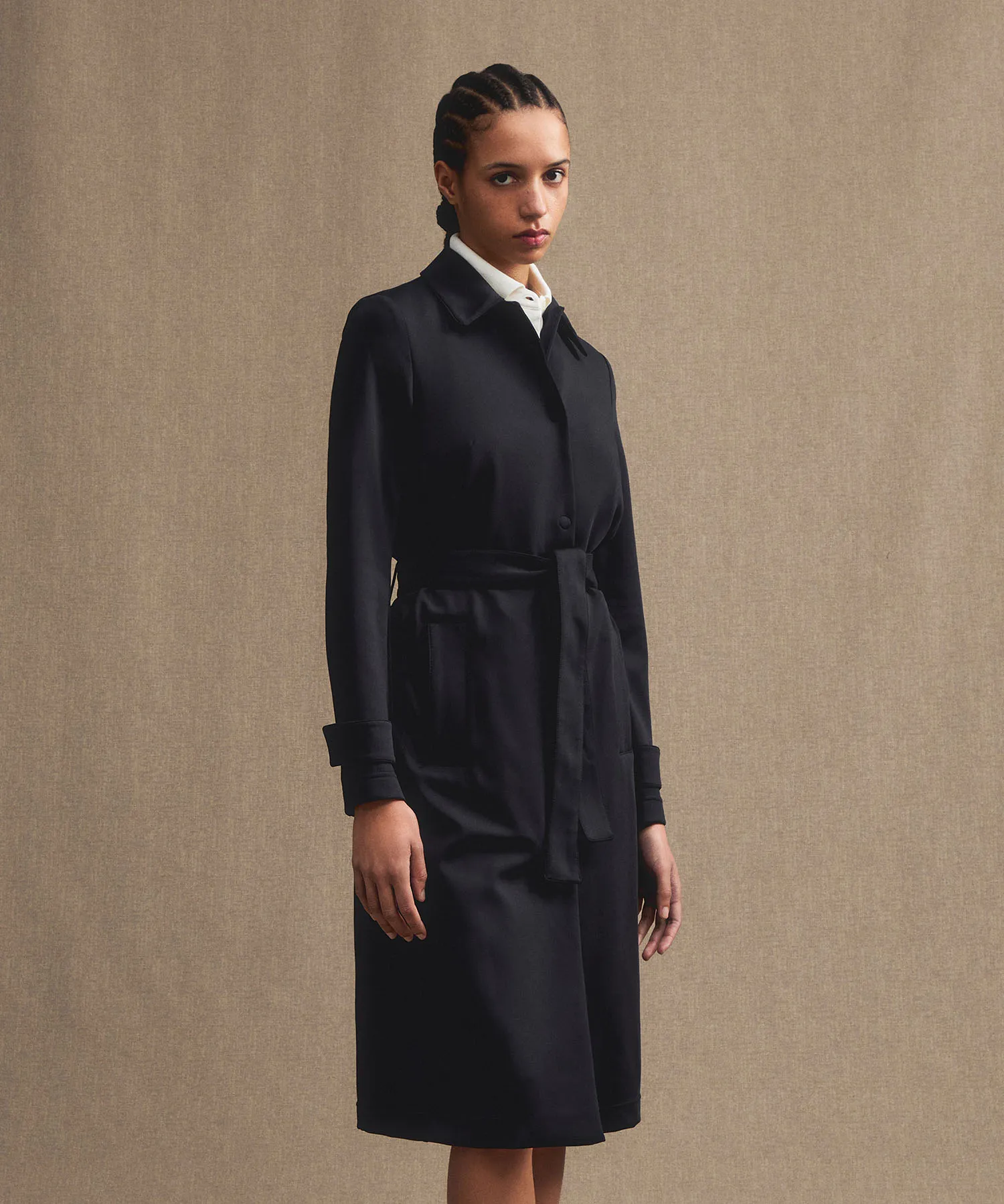 Trench da donna tessuto tecnico