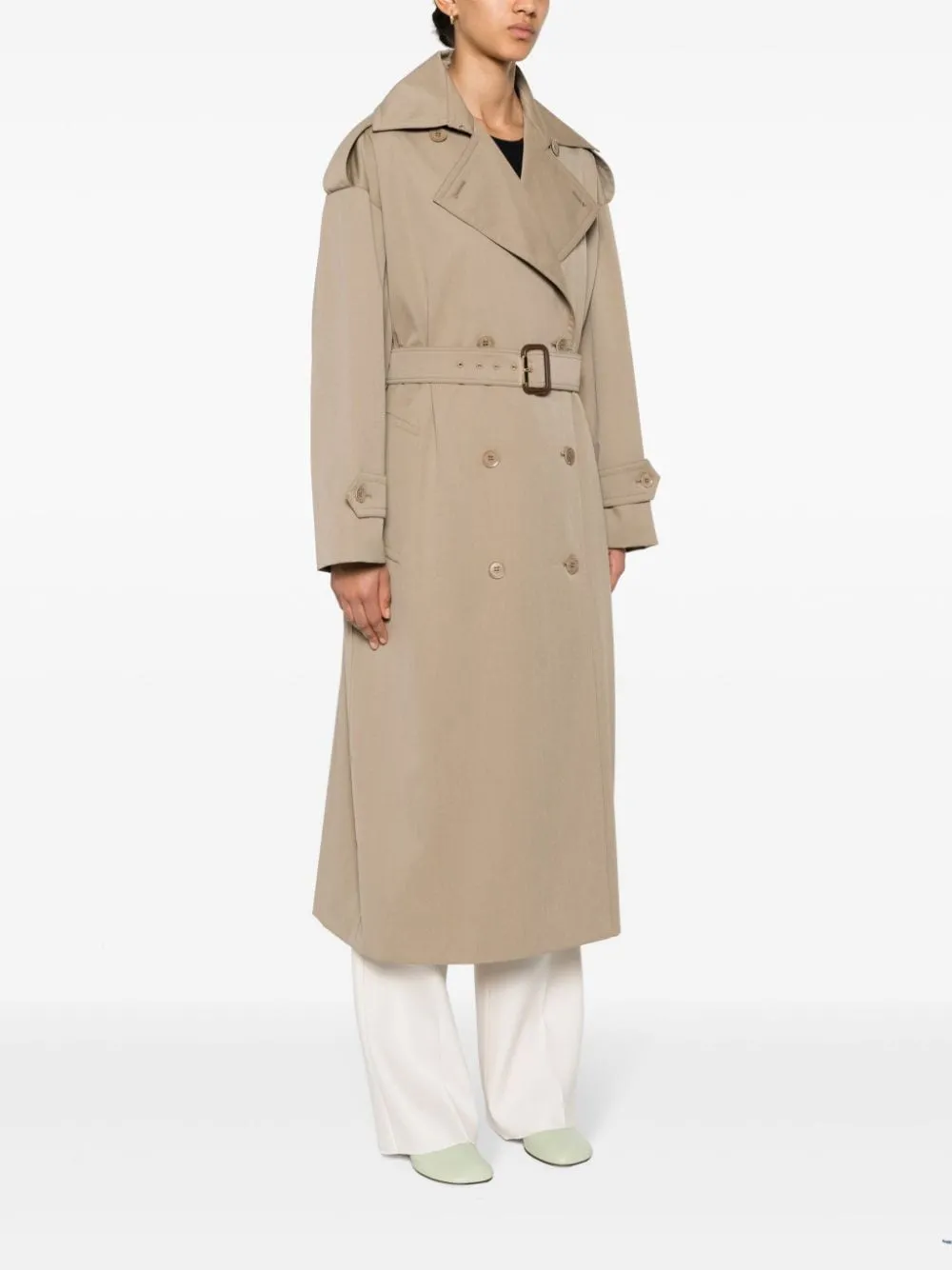 Trench doppiopetto in beige - donna