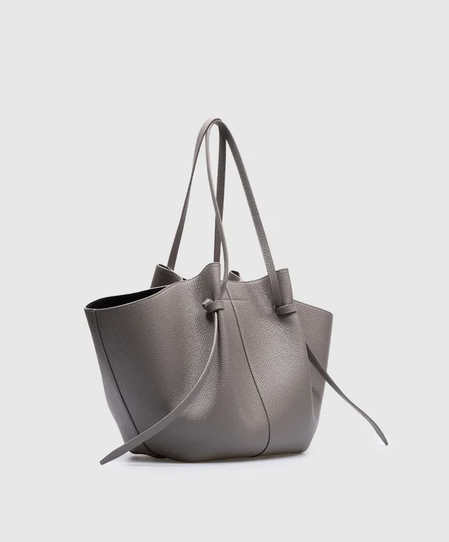 YUZEFI Borsa tote GRANDE MOCHI in pelle grigia LARGEMOCHIZINC