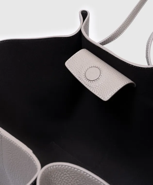 YUZEFI Borsa tote GRANDE MOCHI in pelle grigia LARGEMOCHIZINC