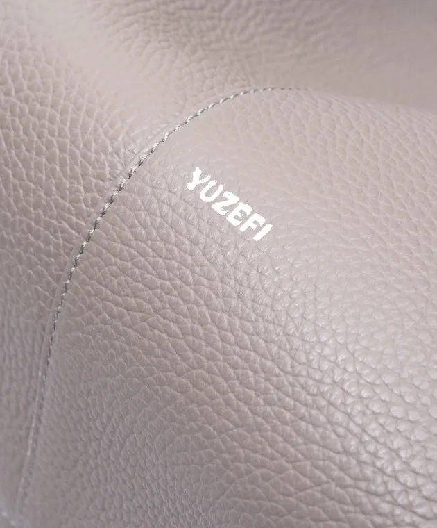 YUZEFI Borsa tote GRANDE MOCHI in pelle grigia LARGEMOCHIZINC